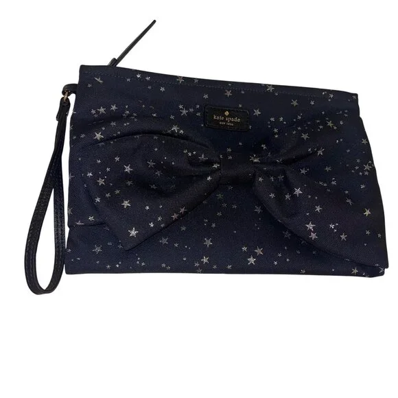 Kate Spade Womens Clutch Wristlet Bag Blue Starry Night Casual - Picture 2 of 9